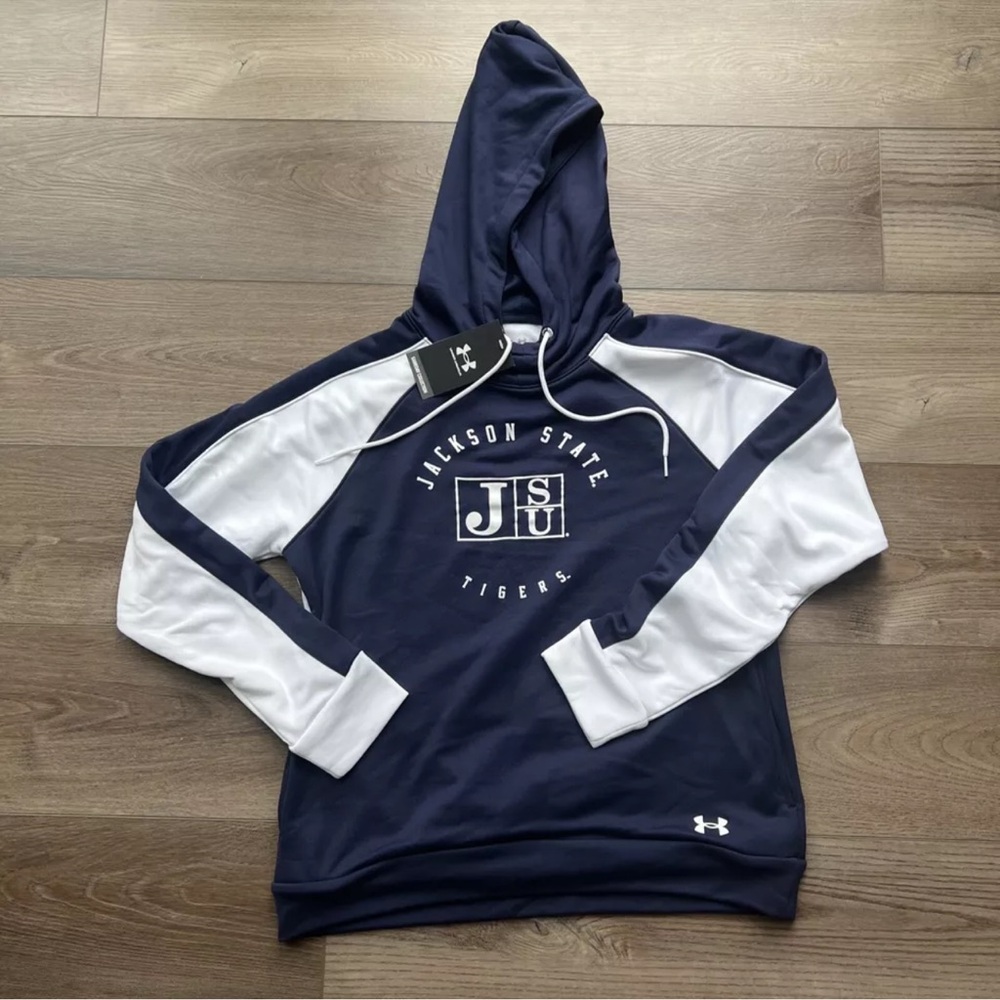 Womens Under Armour Jackson State Tigers Hoodie Sweatshirt Blue NCAA